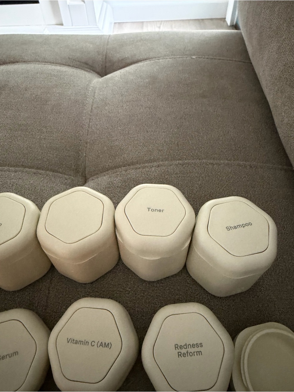 Cadence Day & Night Skincare Organizer Jars in Cream - Picture 5 of 7